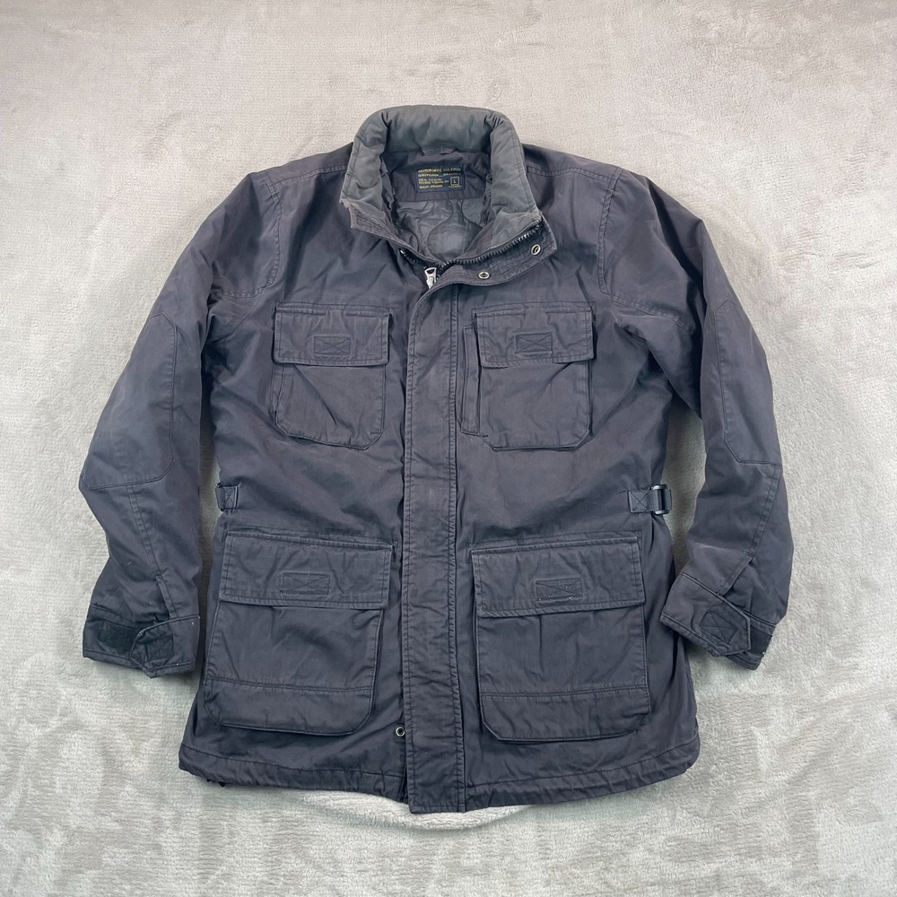 Vintage Abercrombie & Fitch Chore Utility Jacket Men Large Quilt Lined Hooded